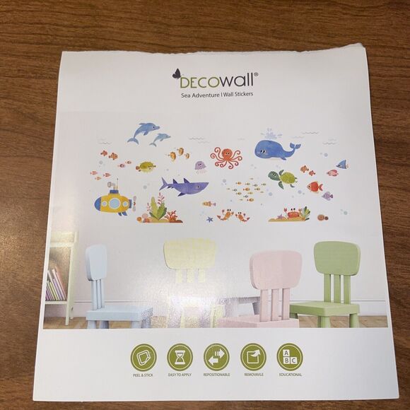DECOWALL DAT-1611 Sea Adventure Kids Reusable Wall Stickers Decals - Picture 1 of 16